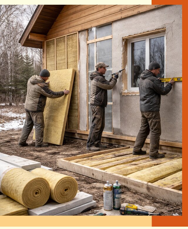 Утепление дачного дома в Сафонове от 4868 руб/м2 — недорого | ТепломастерСфн