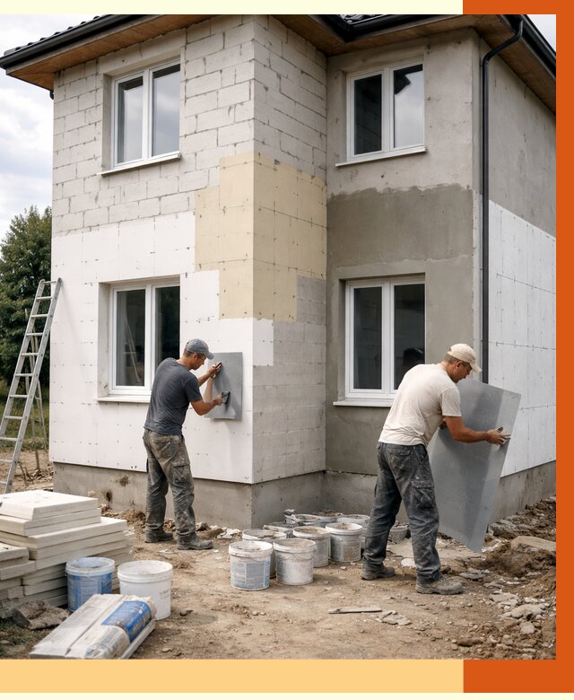 Утепление дома из газобетона в Сафонове от 4304 руб./м² — заказать у ТепломастерСфн