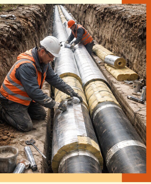 Утепление теплотрассы в Сафонове от 4612 руб./м2 — ппу и комплексная изоляция | ТепломастерСфн